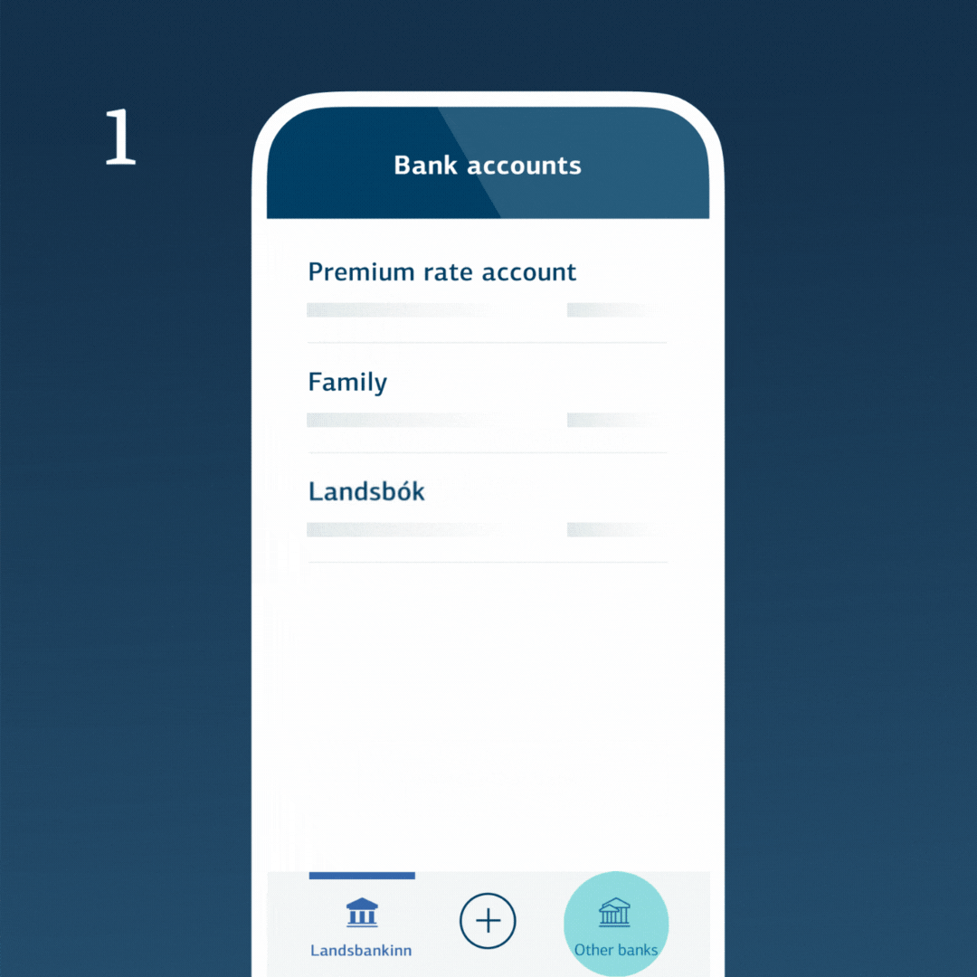 Screenshot from Landsbankinn's app