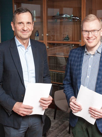 Hörður Arnarson, Landsvirkjun's CEO and Jens Þórðarson, GeoSalmo's CEO