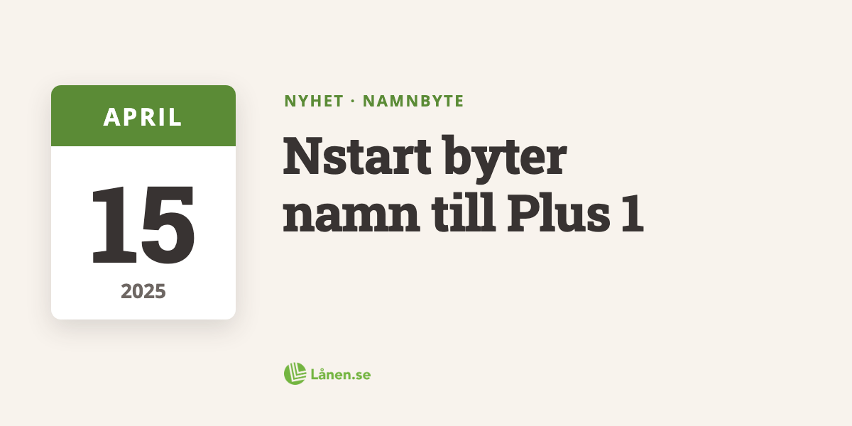 Nstart byter namn till Plus 1