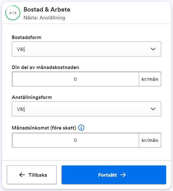 Lendo låneansökan steg 4