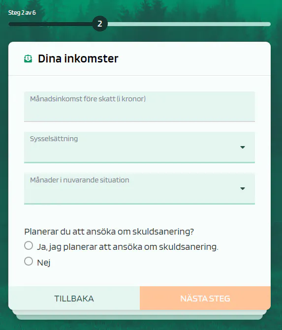 Snabblån Loanstep - Steg 3