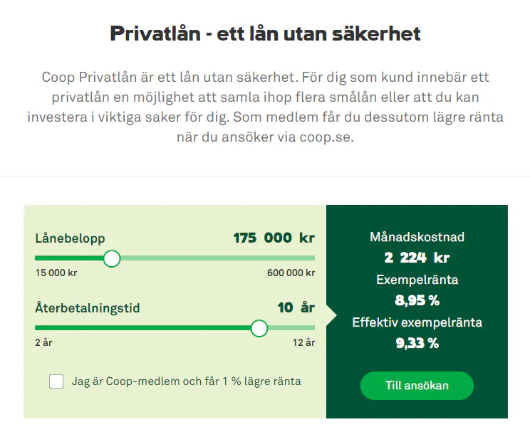 Coop Medmera hemsida