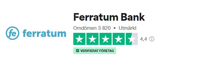 Ferratum omdöme på Trustpilot