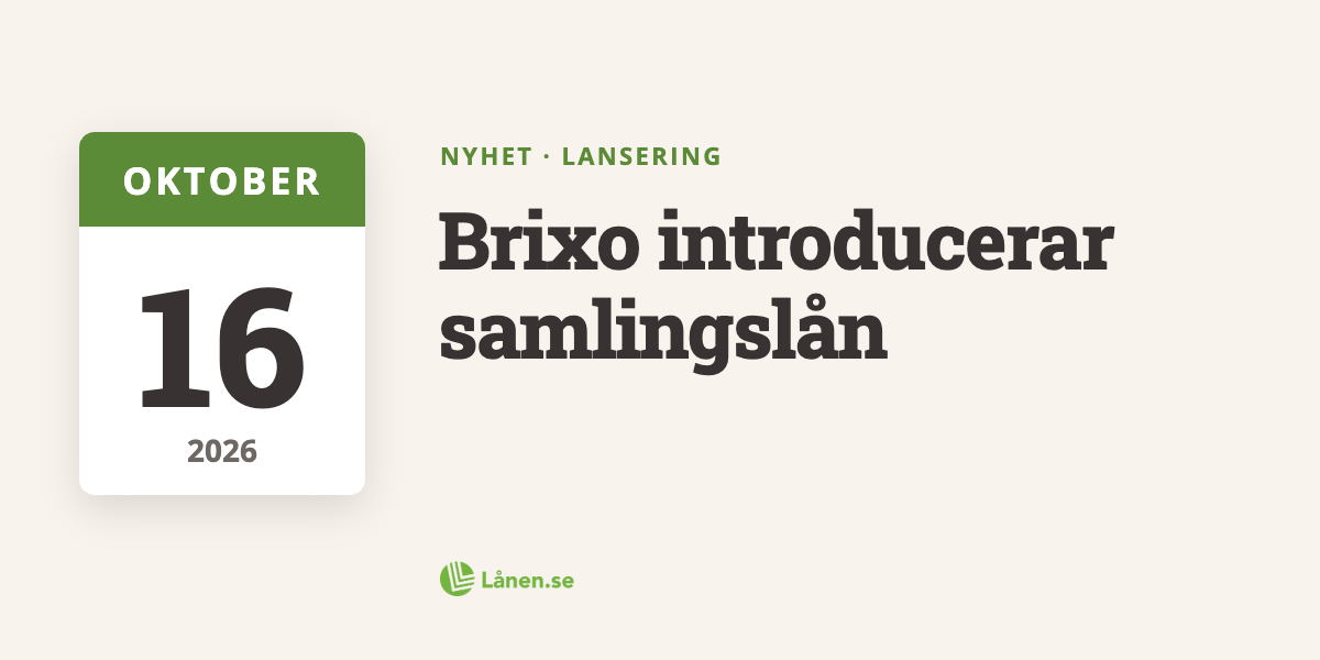Brixo introducerar samlingslån