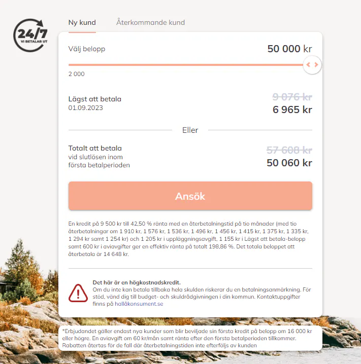 Steg 1 - Låna hos Credifi