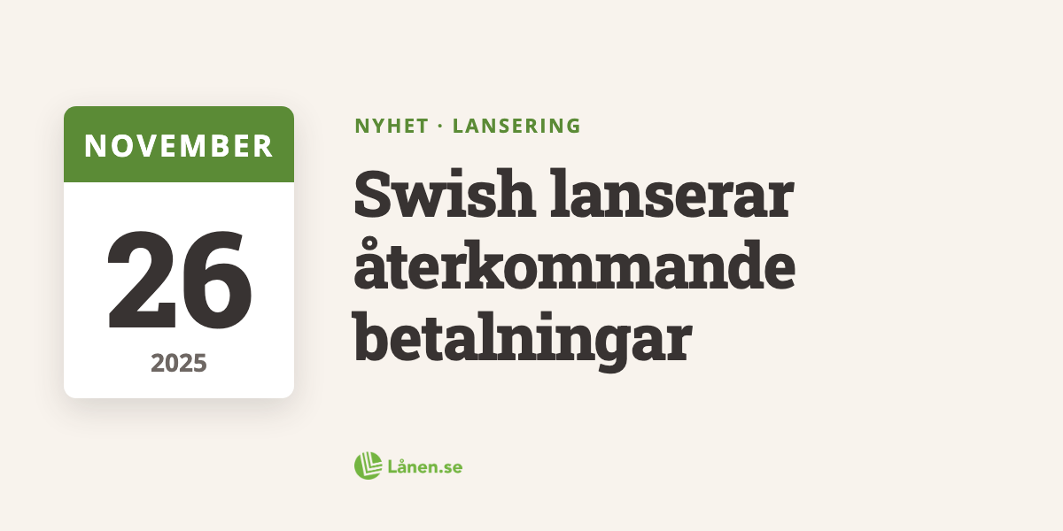 Swish lanserar en ny funktion för återkommande betalningar
