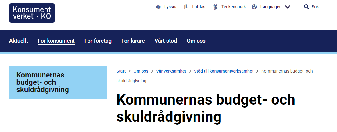 Kommunernas budget- och skuldrådgivning