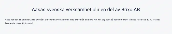 Aasa kredit lägger ned