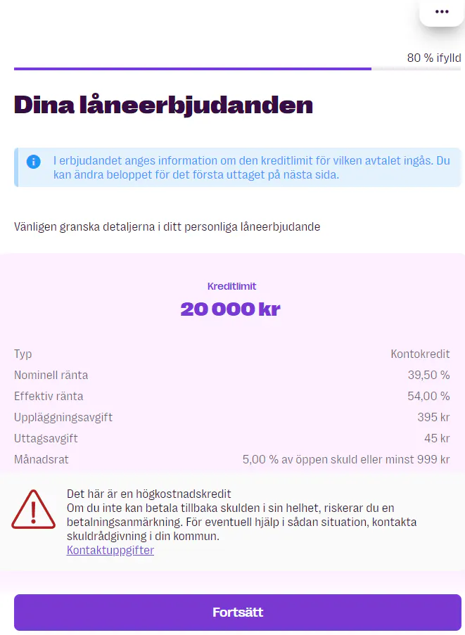 Lån hos Saldo - Steg 11