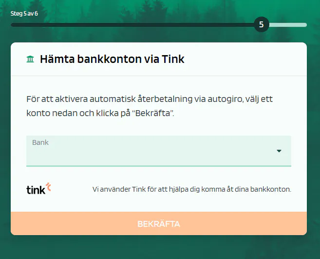 Snabblån Loanstep - Steg 5