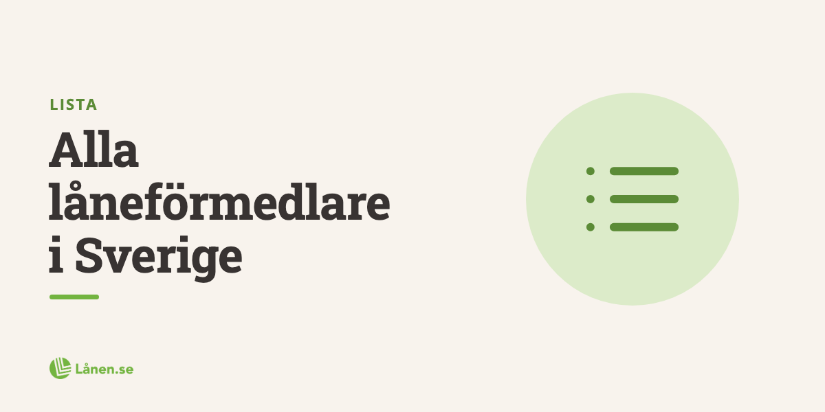 Alla låneförmedlare i Sverige 2026