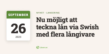 Nu möjligt att teckna lån via Swish med flera långivare