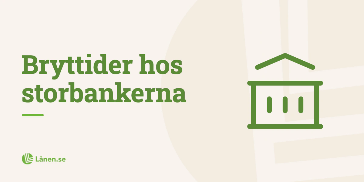 Bryttider och banköverföringar hos våra storbanker