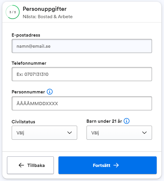 Lendo låneansökan steg 3