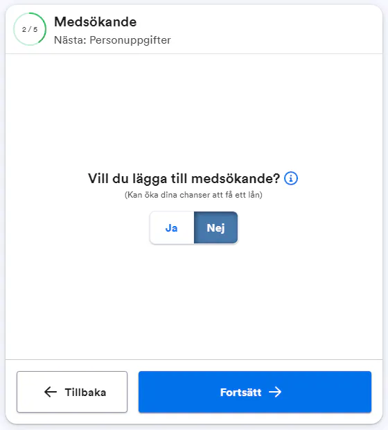 Lendo låneansökan steg 2