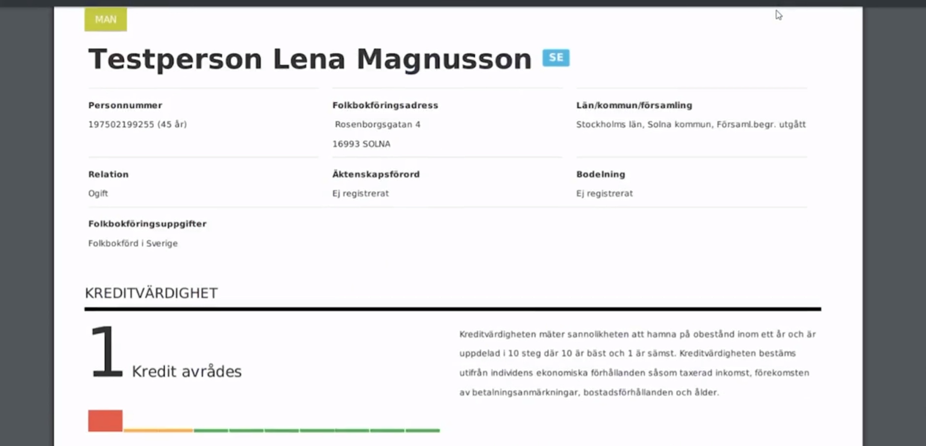 Dun och Bradstreet scoring-modell