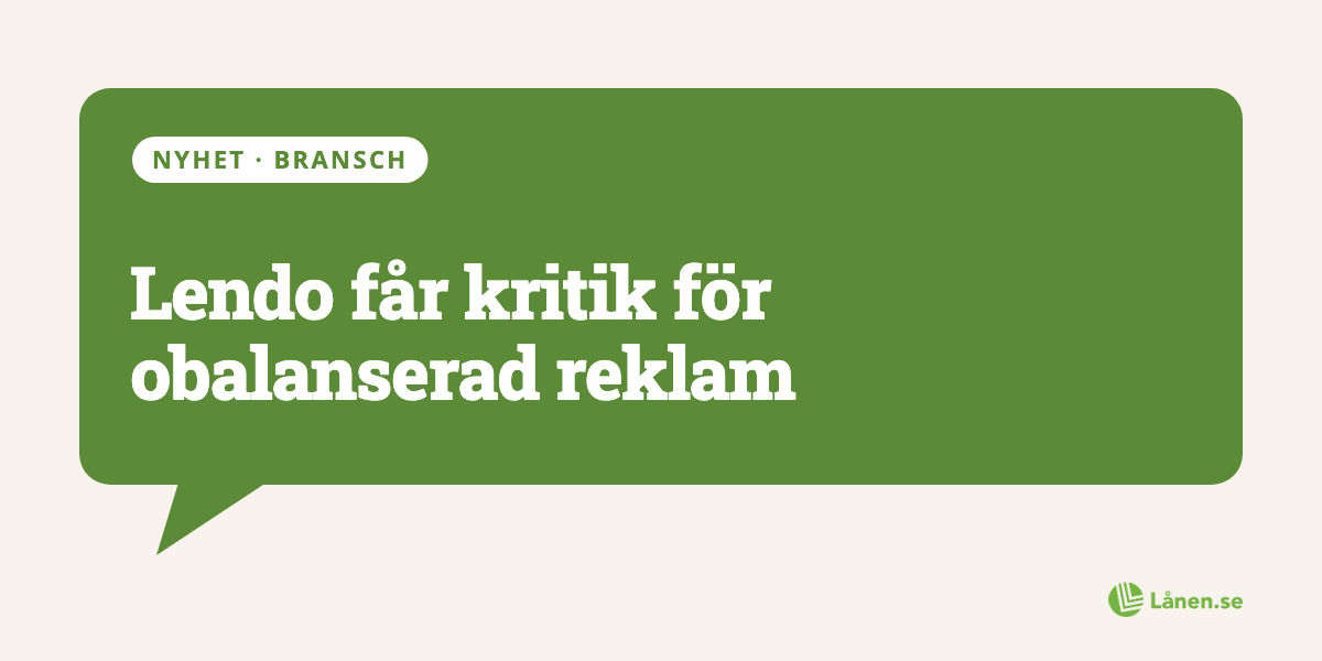 Lendo får kritik för obalanserad reklam