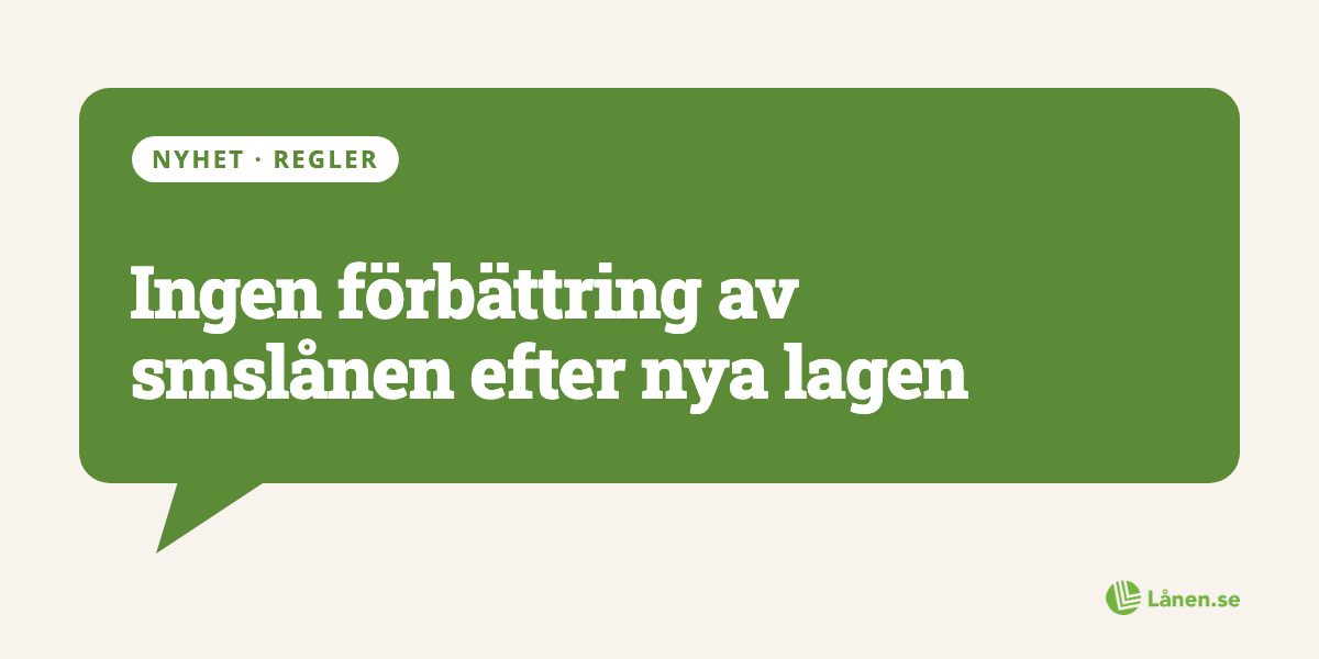 Ingen förbättring av smslånen efter nya lagen