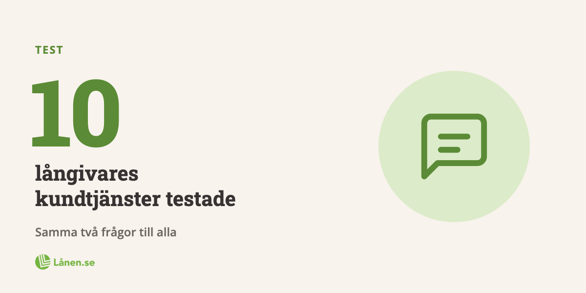 Lånen har prövat 10 stora långivares kundtjänster