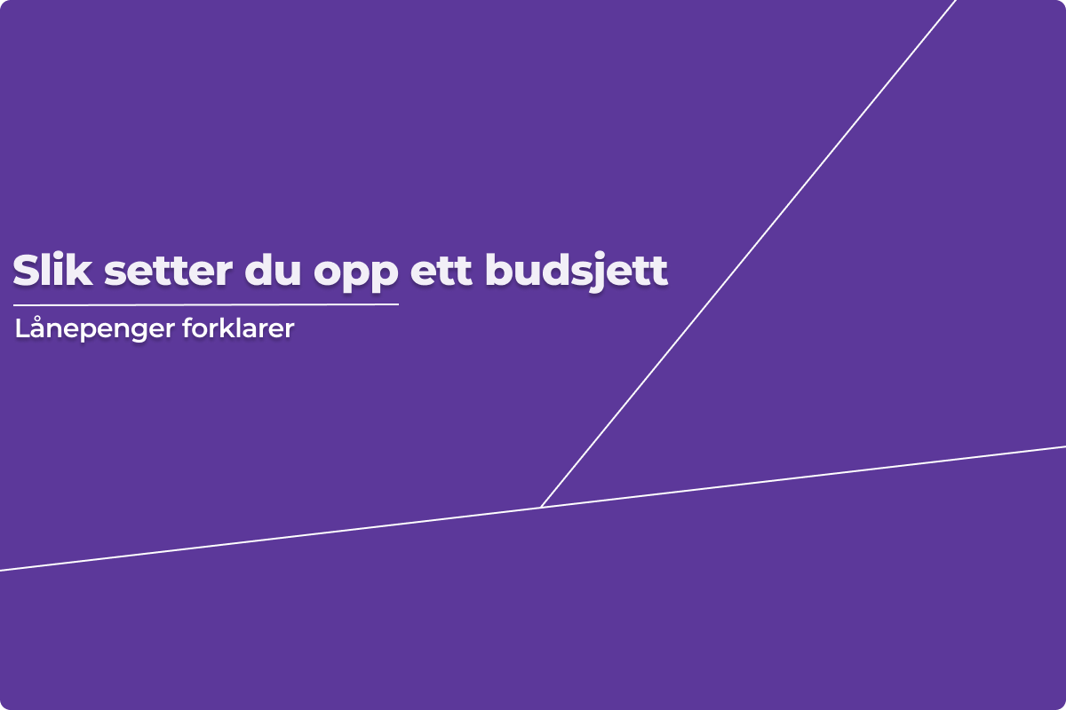 Slikk setter du opp ett budsjett