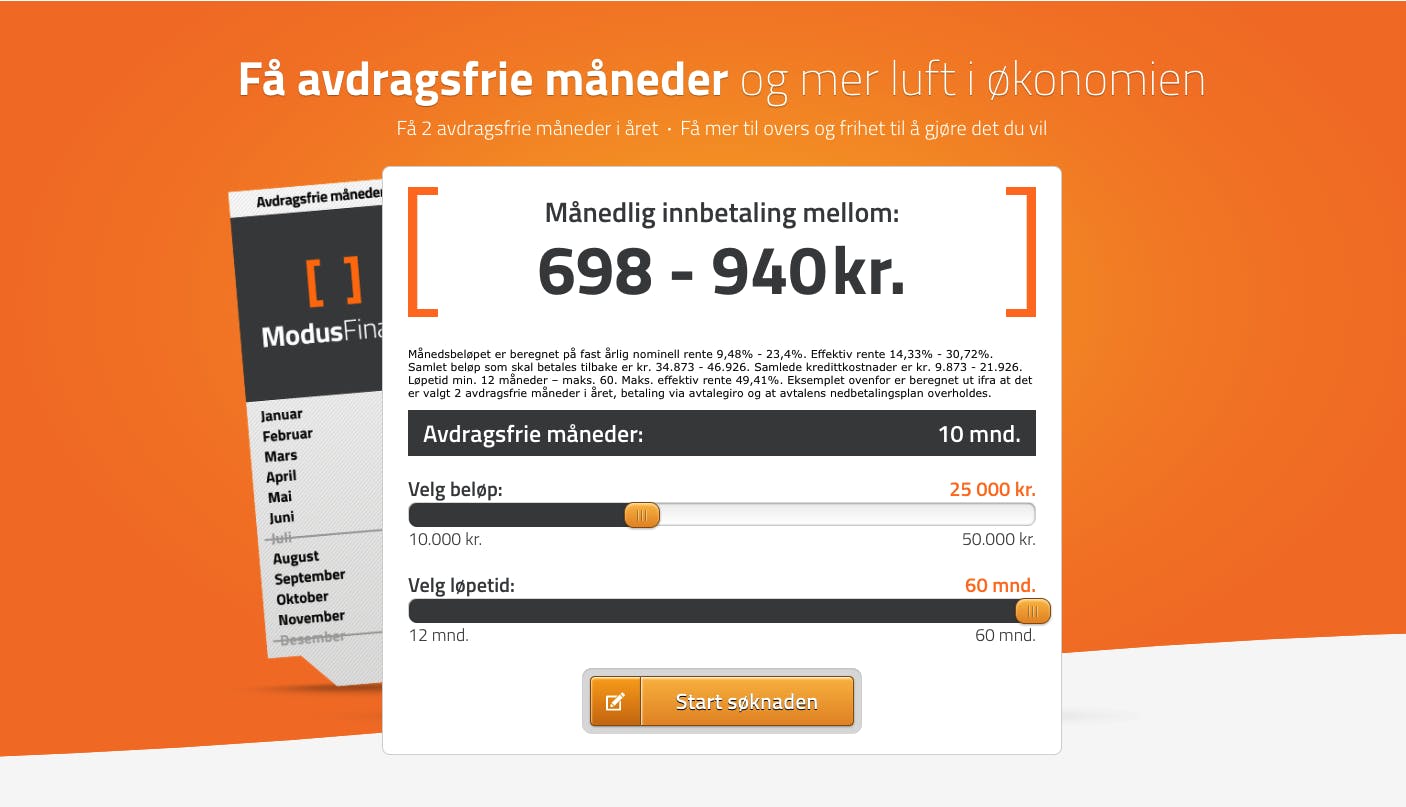 Modus Finans skjermbild
