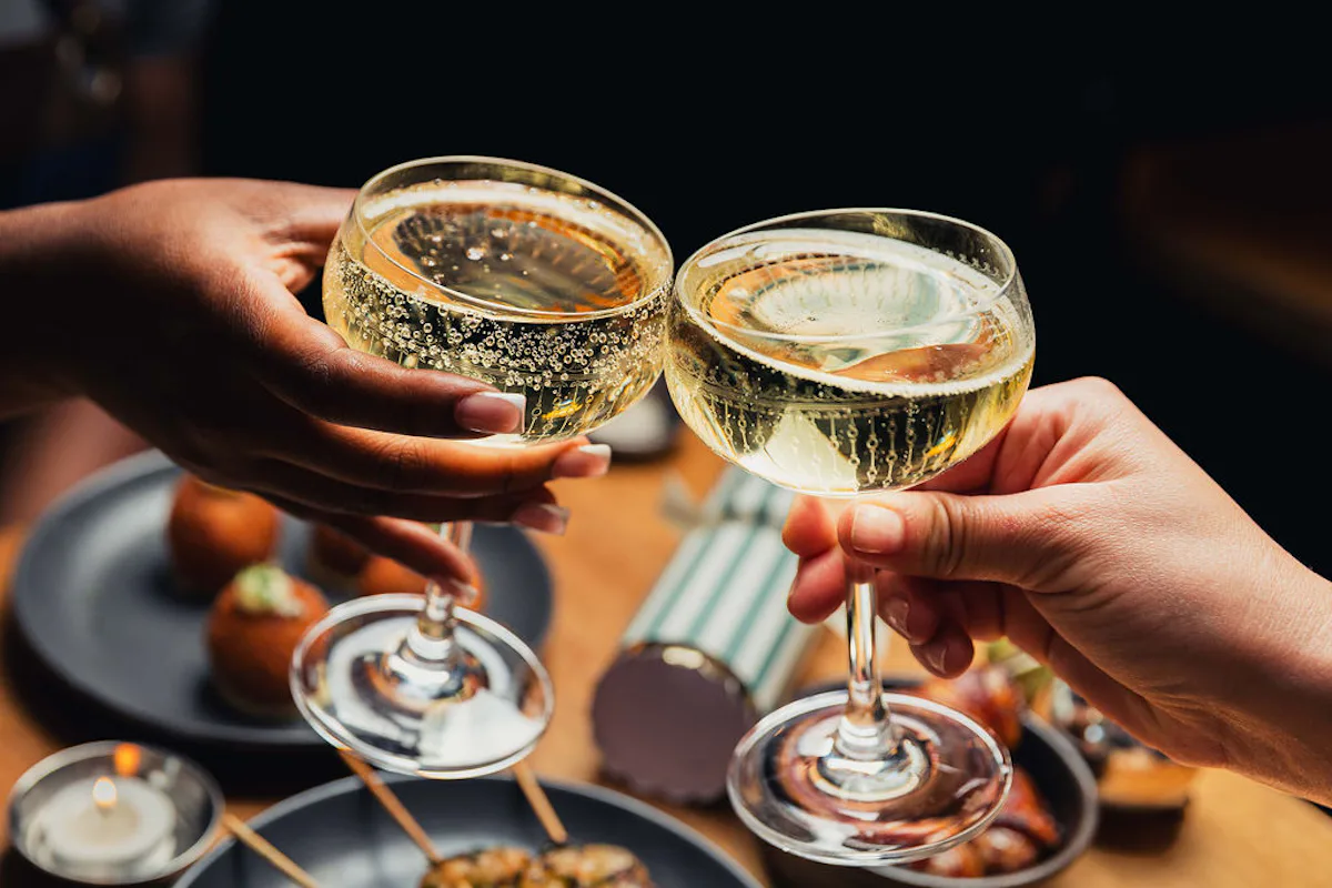 Welcome glass of fizz at Lantana