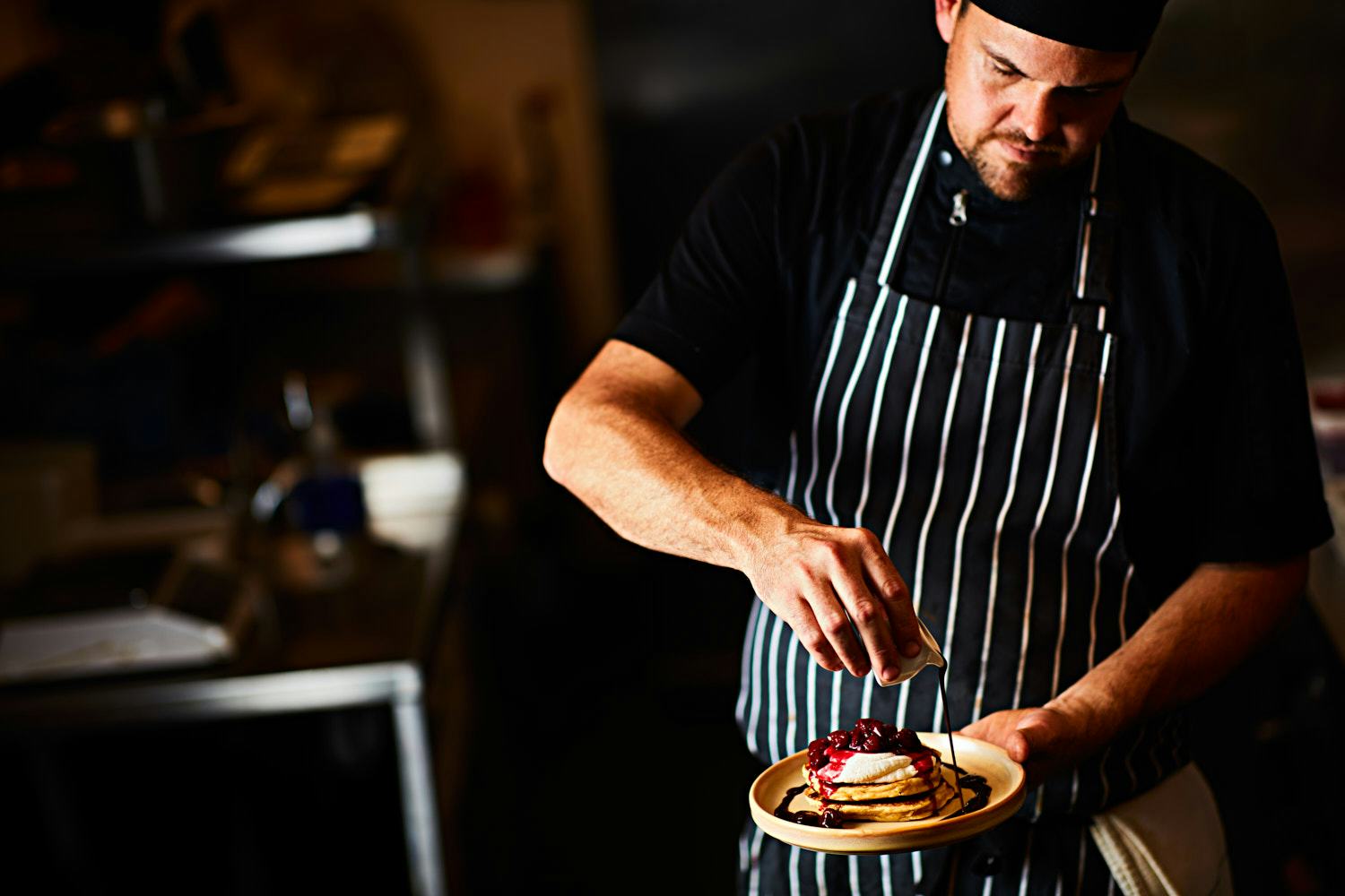 Lantana chef making a Lantana favourite brunch item