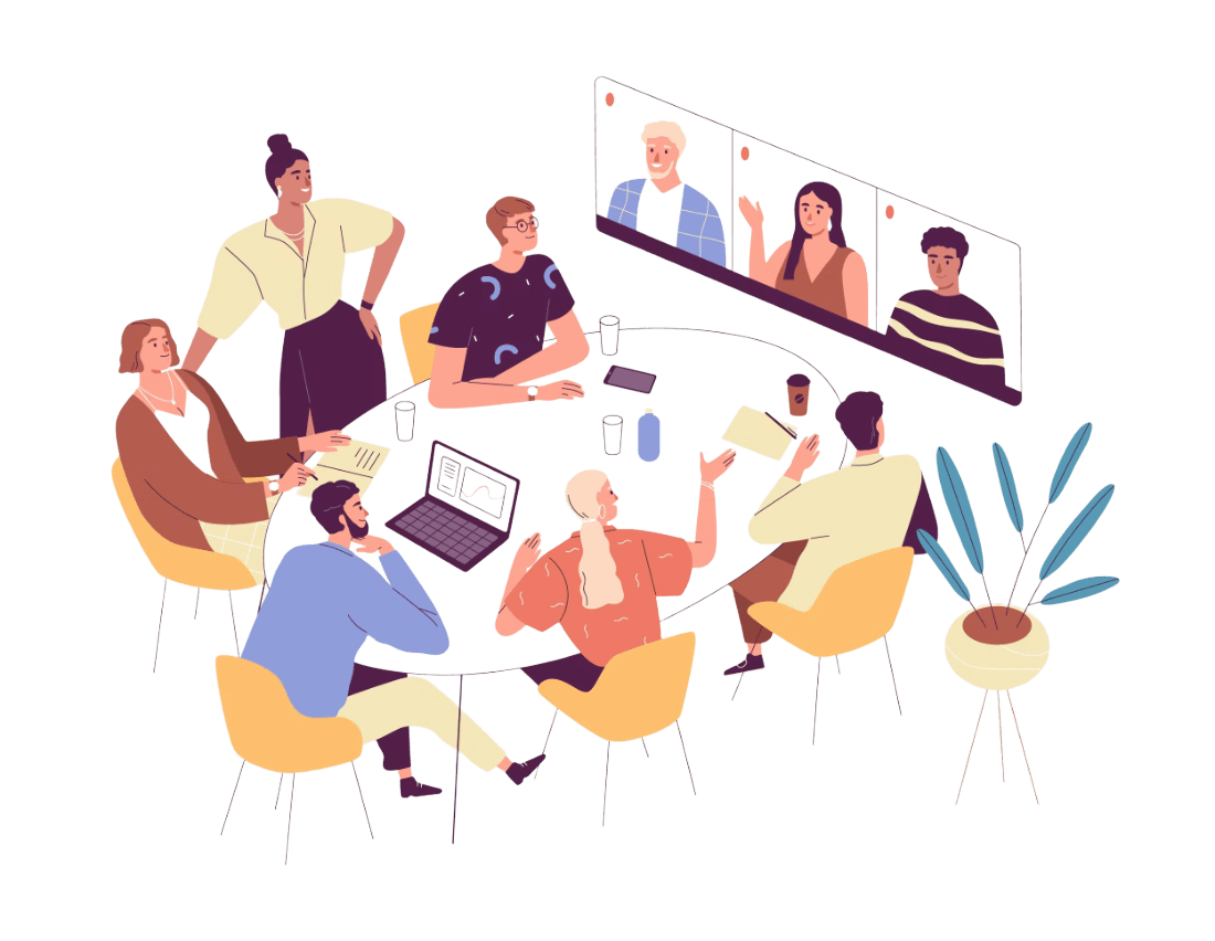 People sitting around a table
