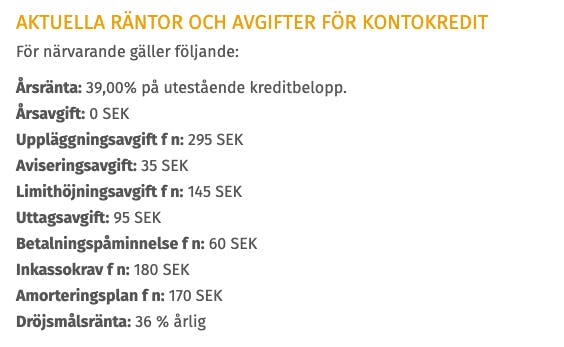 Exempel på lånevillkor