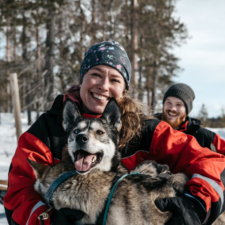 Activités avec des huskies en Laponie