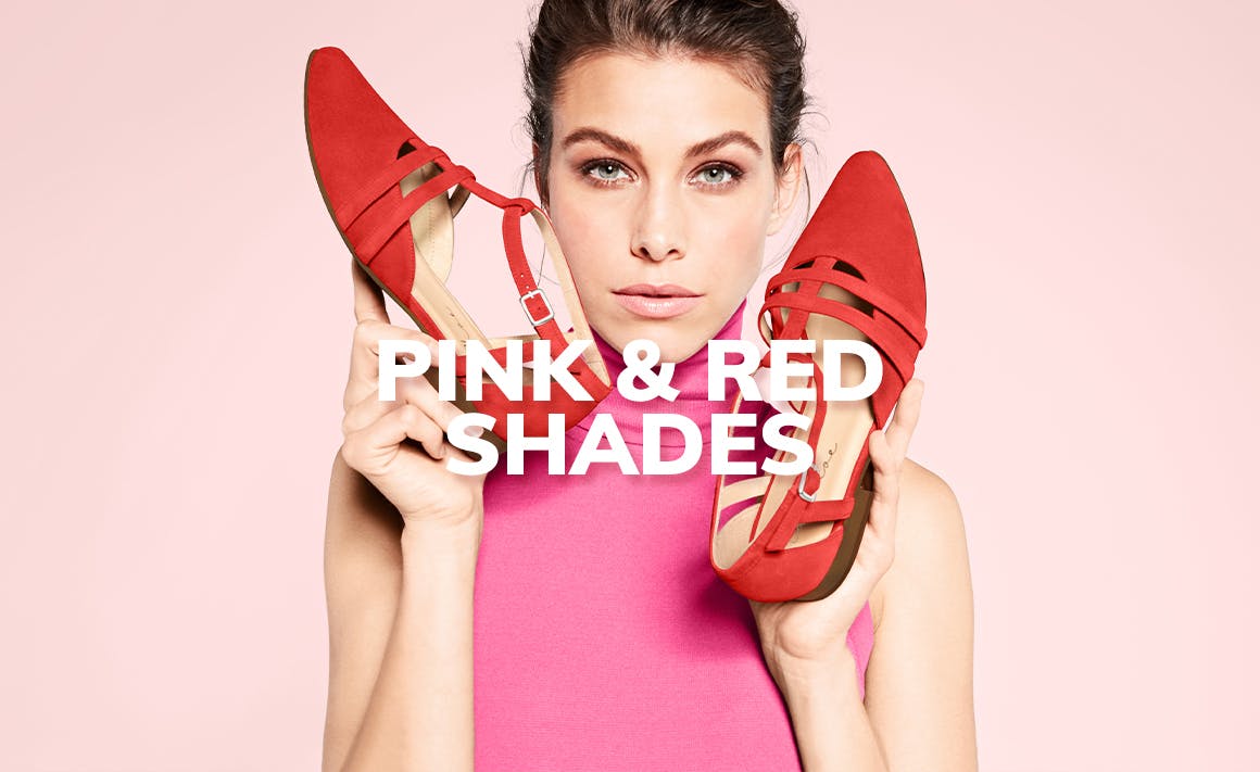 stylishe damenschuhe mit dem extra an komfort in den aktuellen trendfarben pink und rot