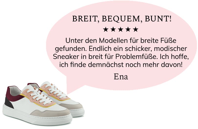 Trendige und moderne Sneaker für Hallux valgus und anspruchsvolle Füße - positives Kundenfeedback