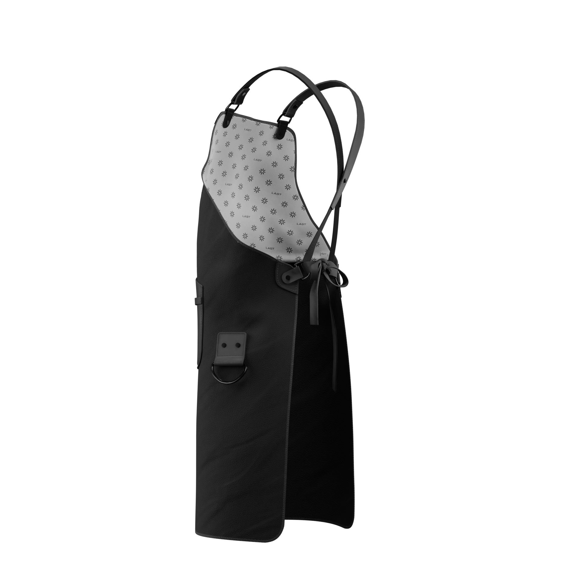Back of Black Waxed Chef Apron