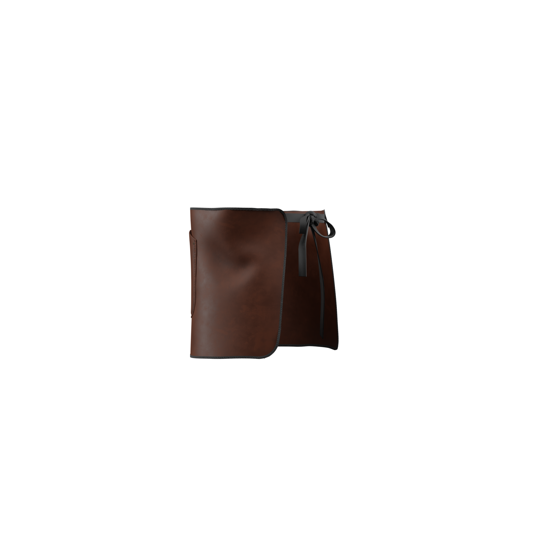 Back of Brown Leather Half Apron