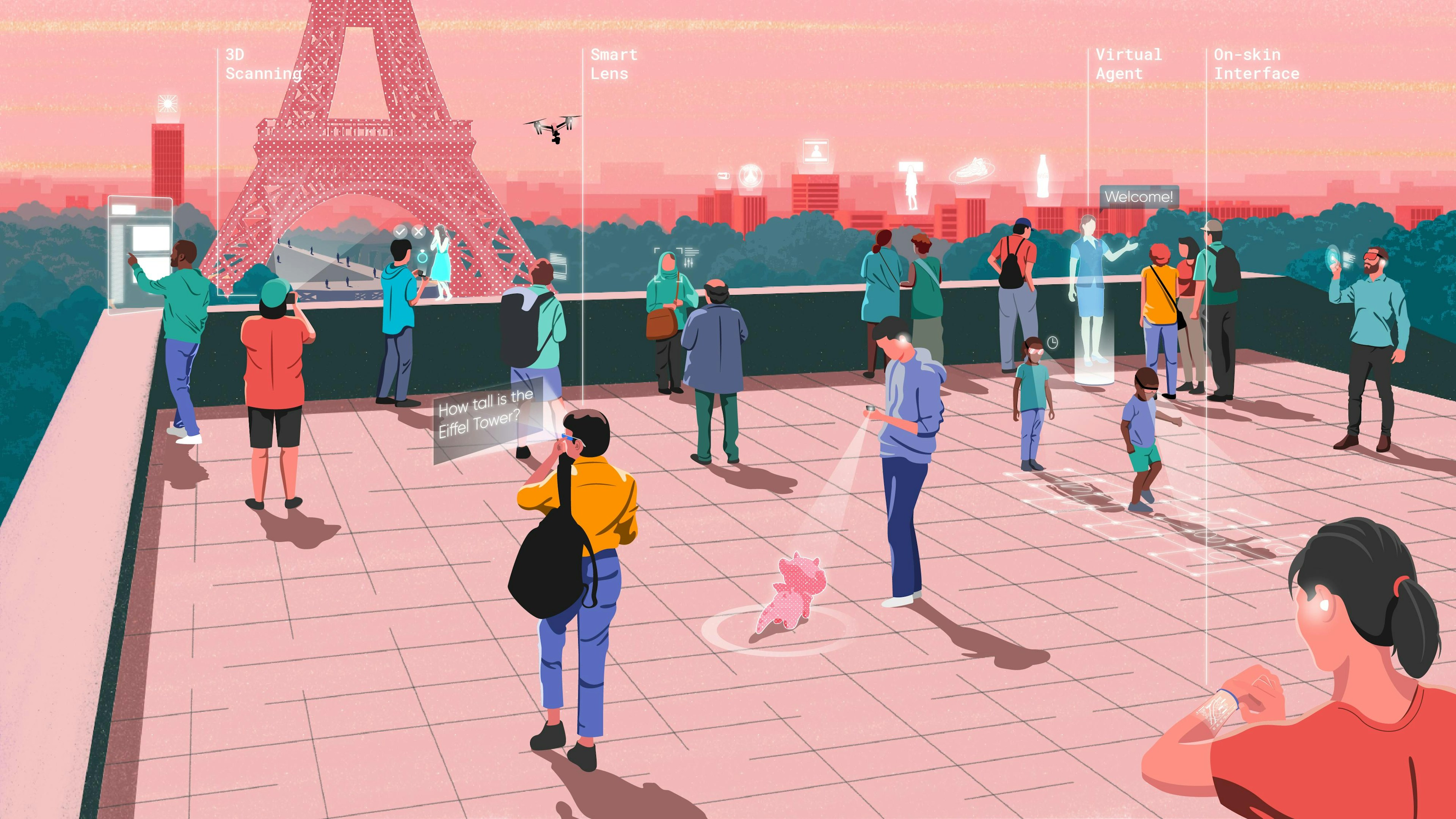 An artist's rendition of a metaverse.