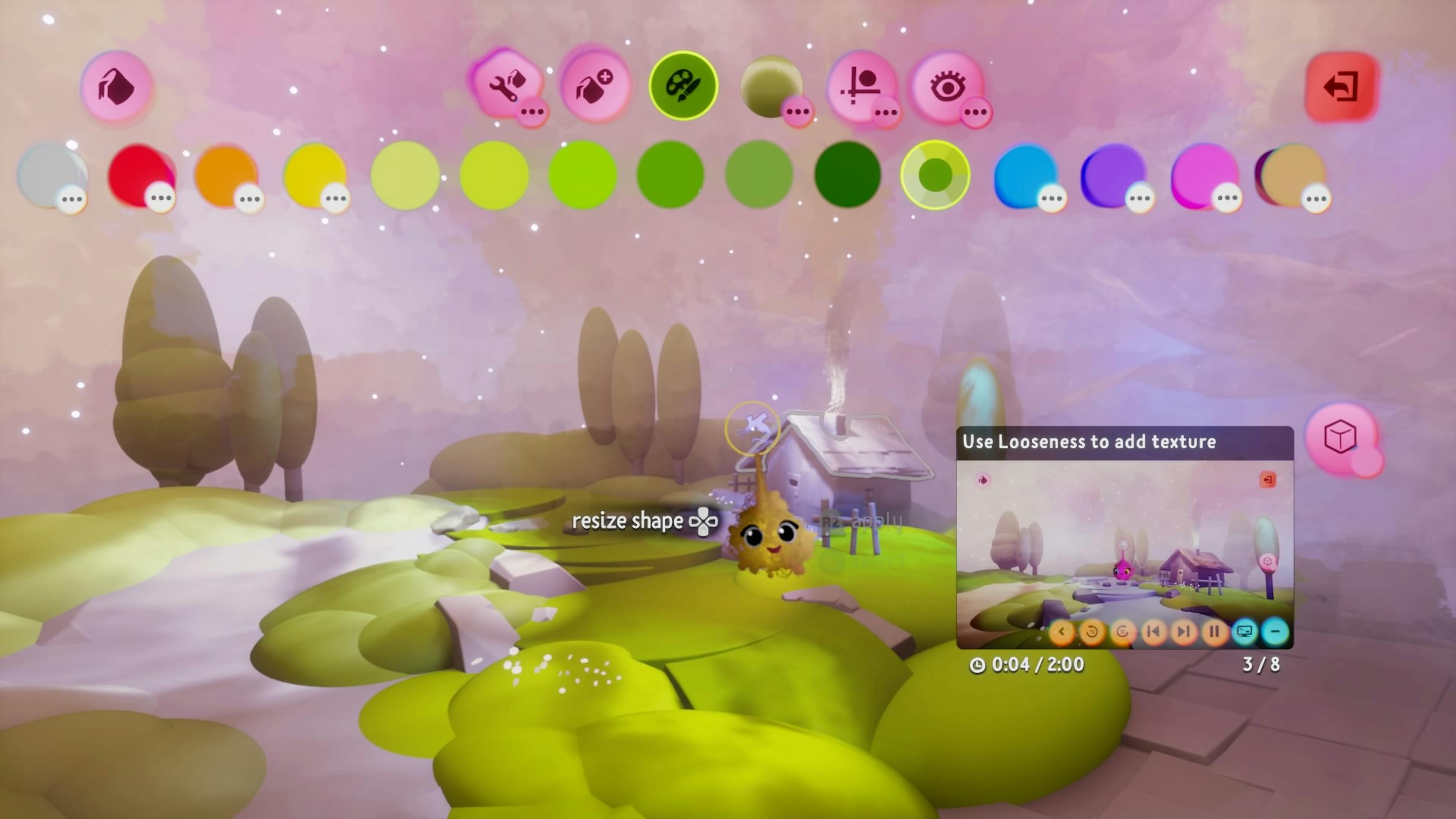 A dreamy screenshot from the video game Dreams, highlighting its editing features.