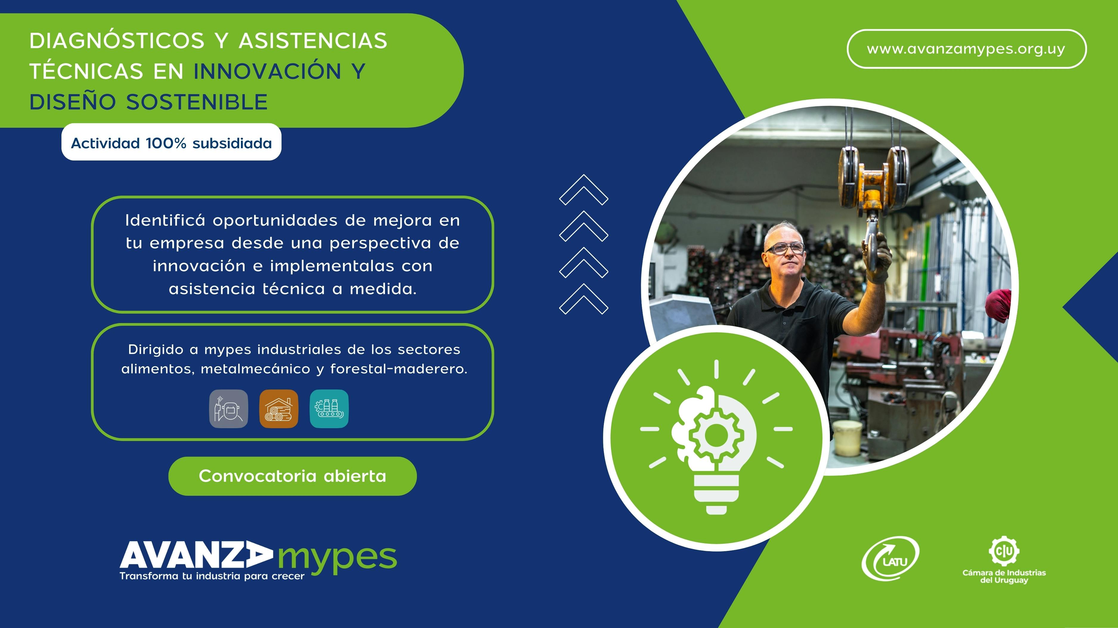 Diagnosticos y asistencias técnicas en innovación y diseño sostenible. Actividad 100 % subsidiada.