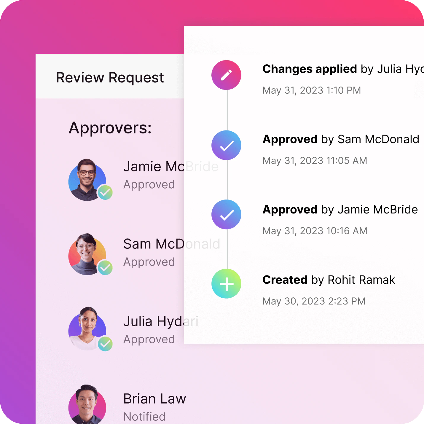 Flag change approvals