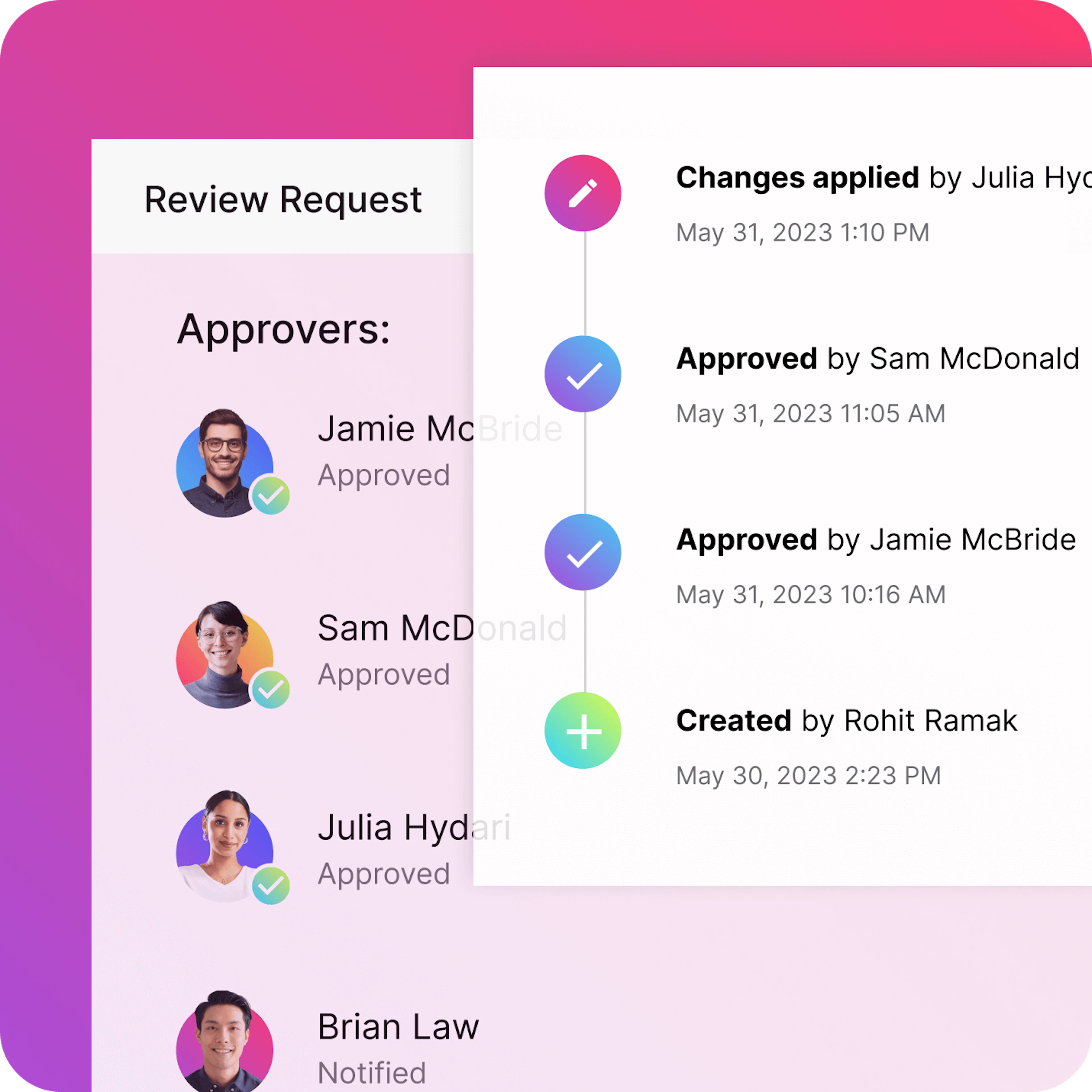 Flag change approvals