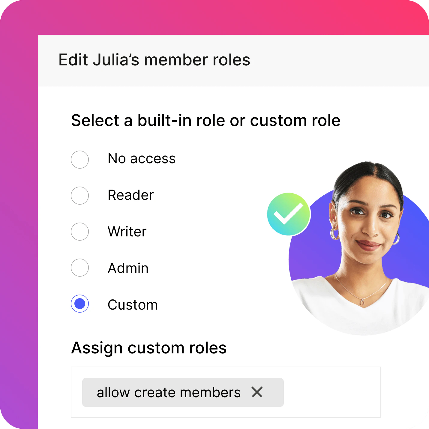 Custom roles and policies