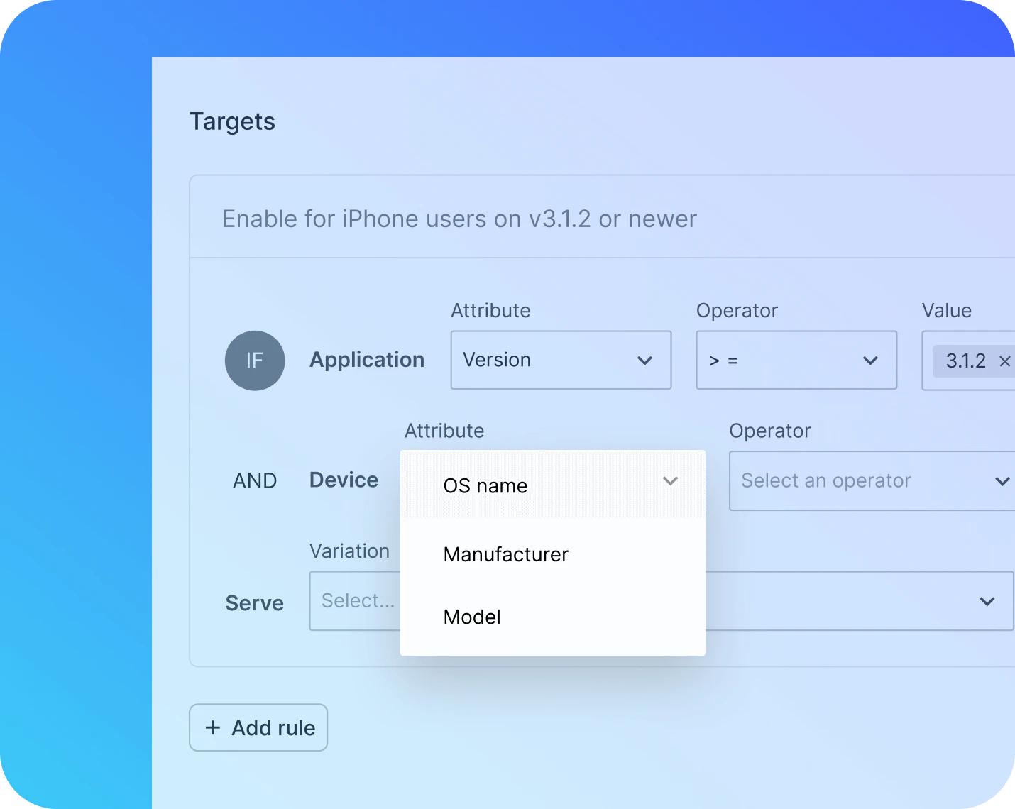 context based targeting ui