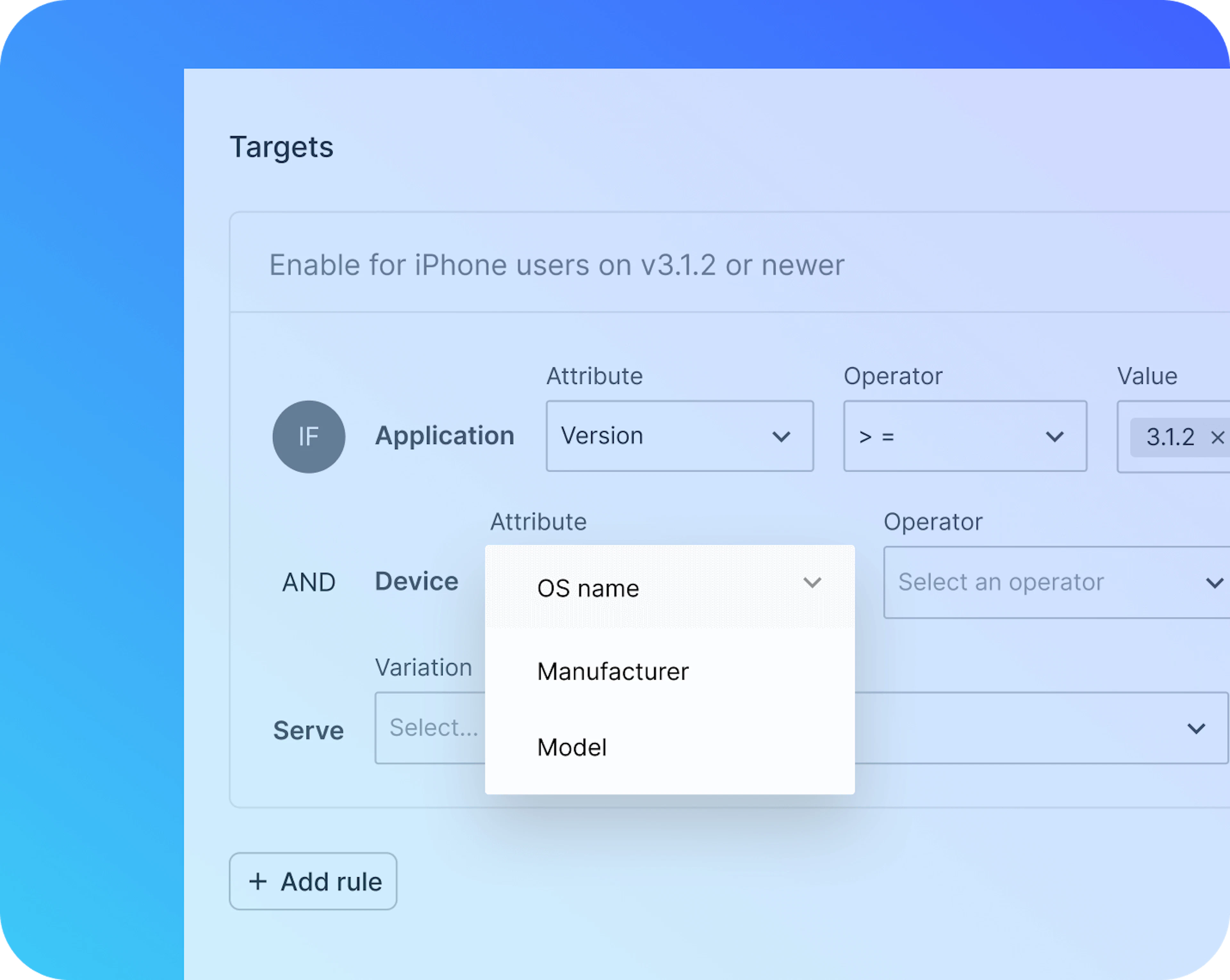 context based targeting ui