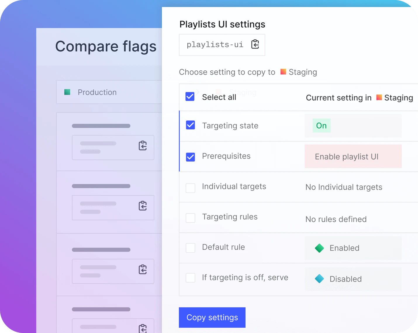 compare flags ui