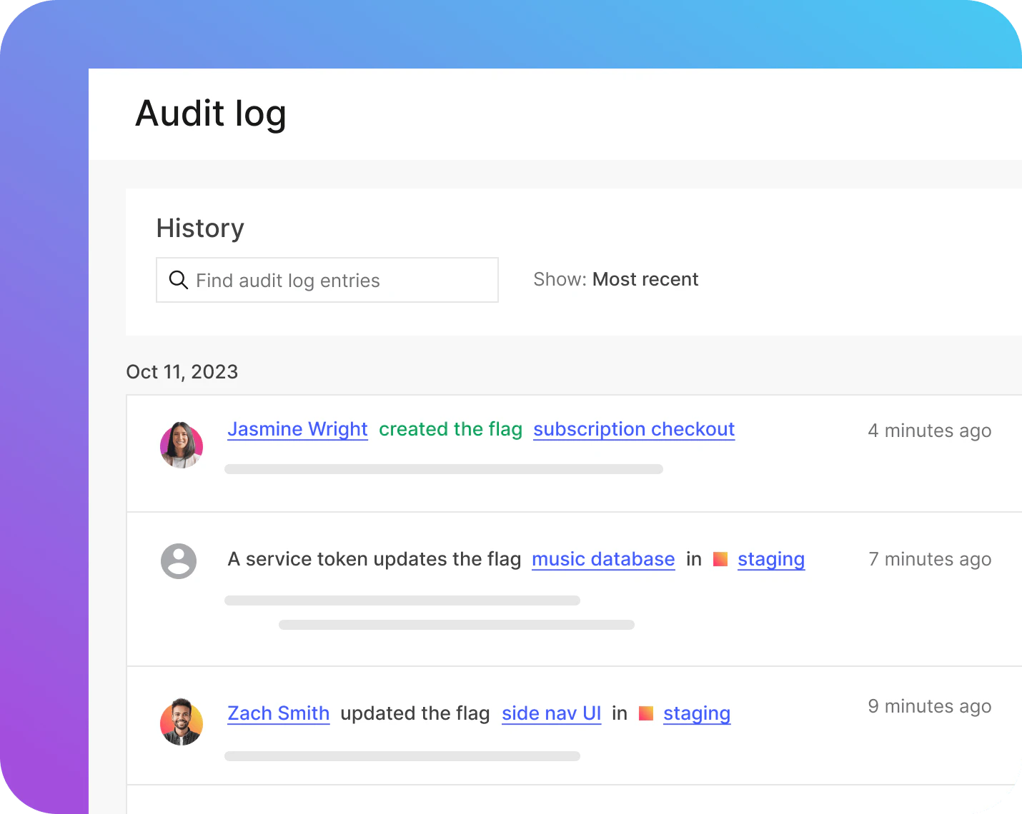 audit logs ui