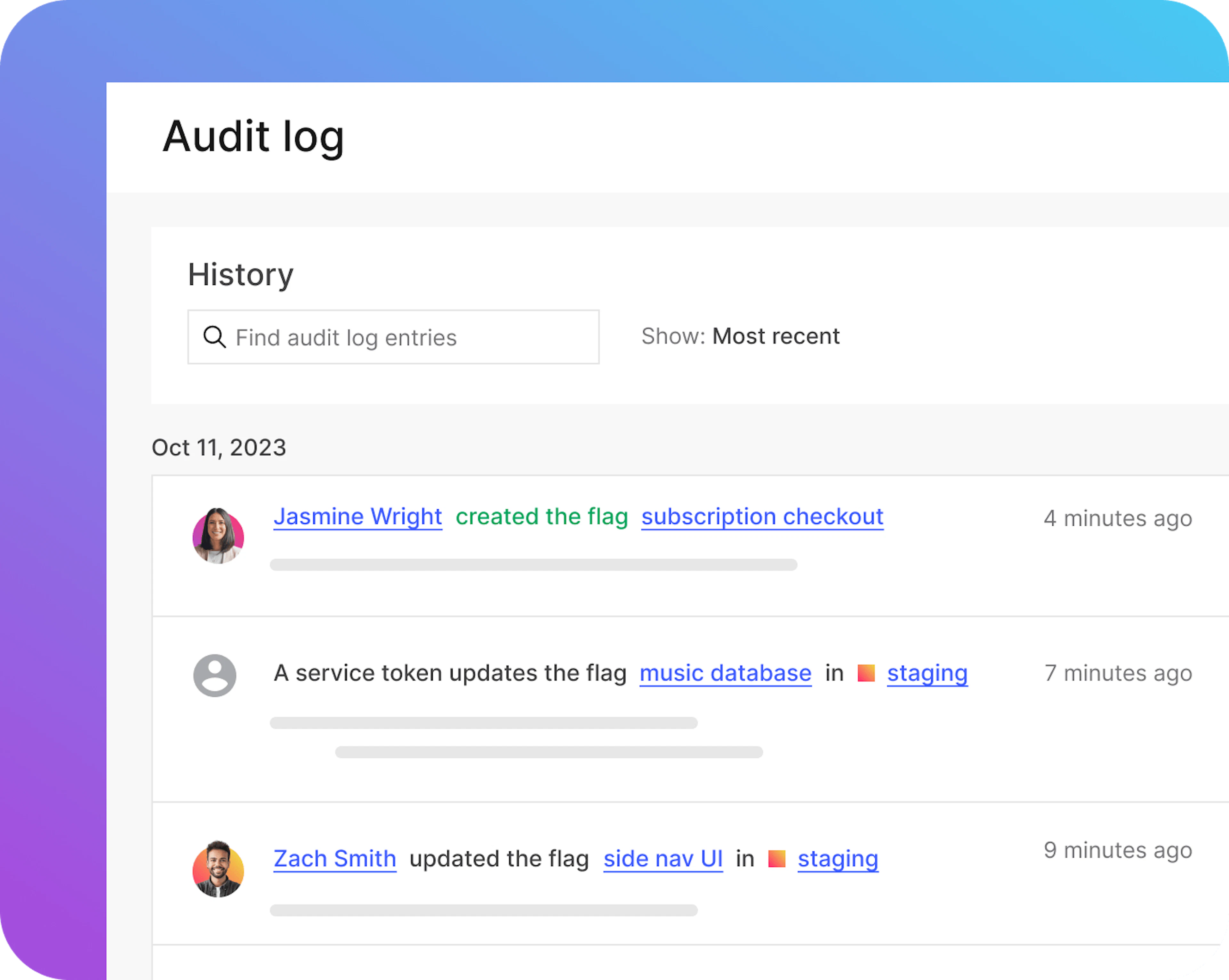 audit logs ui