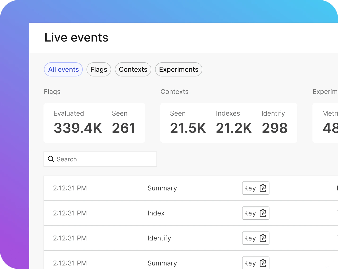 live events ui