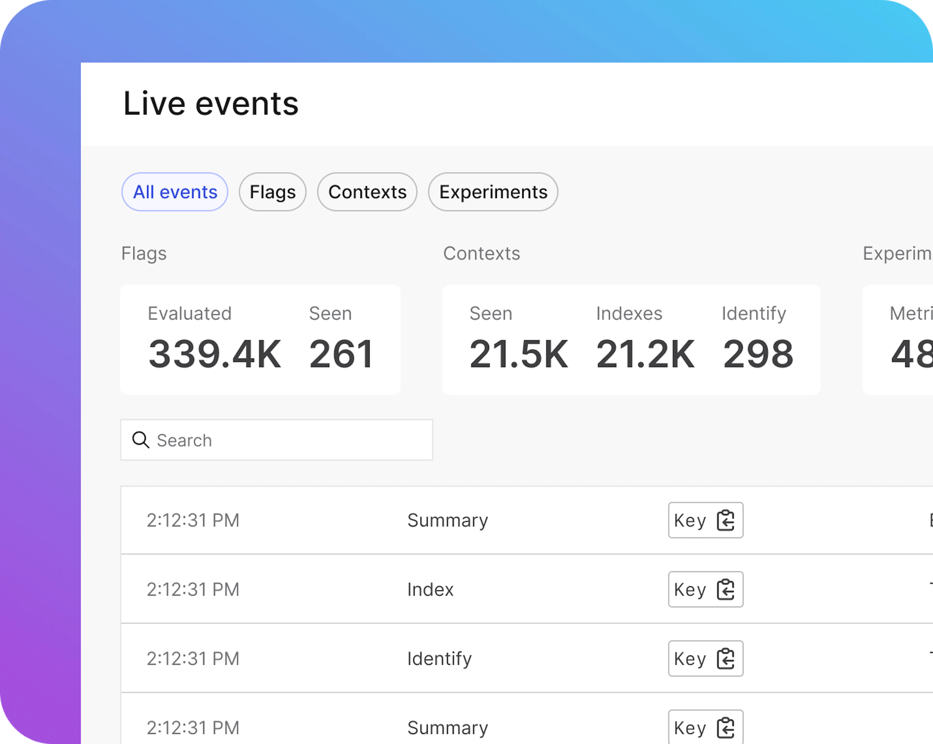 live events ui