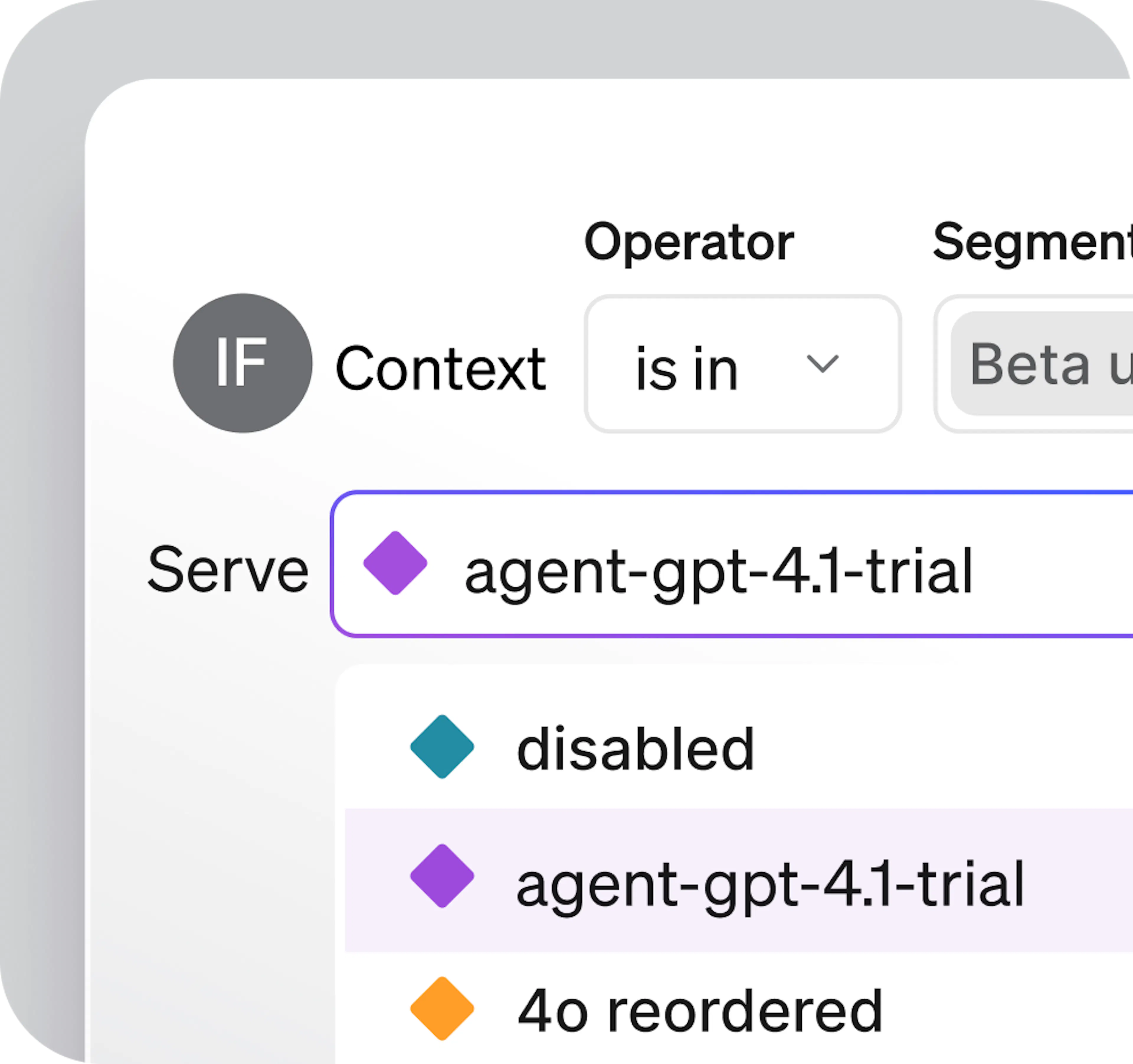 Integrated A/B testing with flag chaining