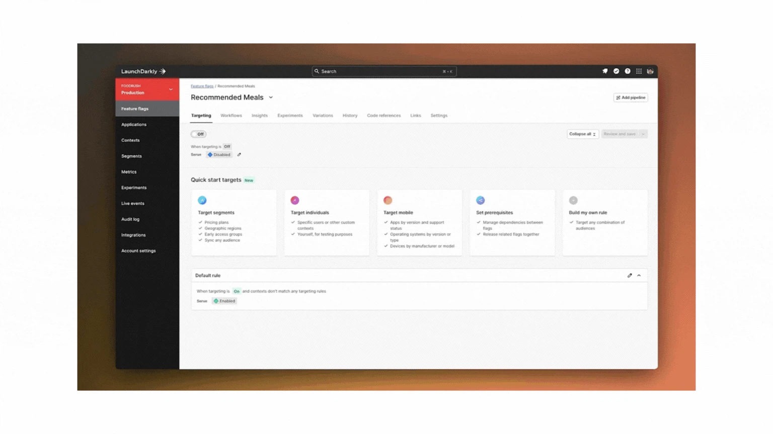 Control mobile app releases in LaunchDarkly gif 1