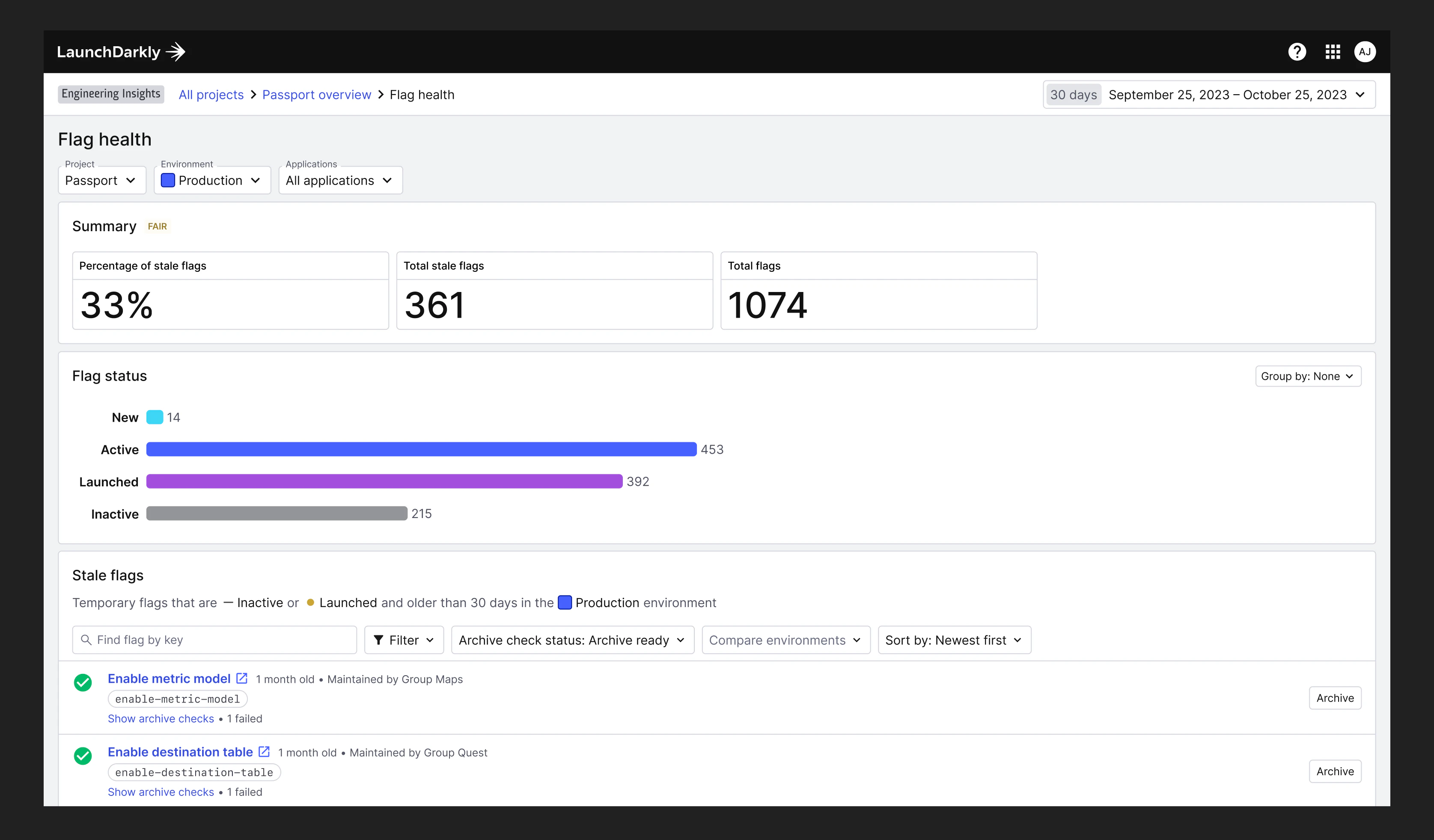 Engineering Insights Hub product UI 3